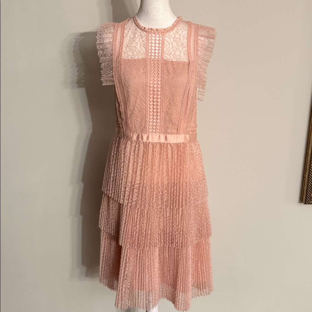 Heartloom Pink Lace Tiered Dress
